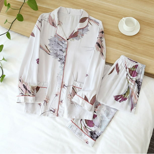 Hot Sale Summer Women Homewear Clothes Set Cartoon Printing Cotton Pajamas  Fashion - China Soft Material and High Quality price