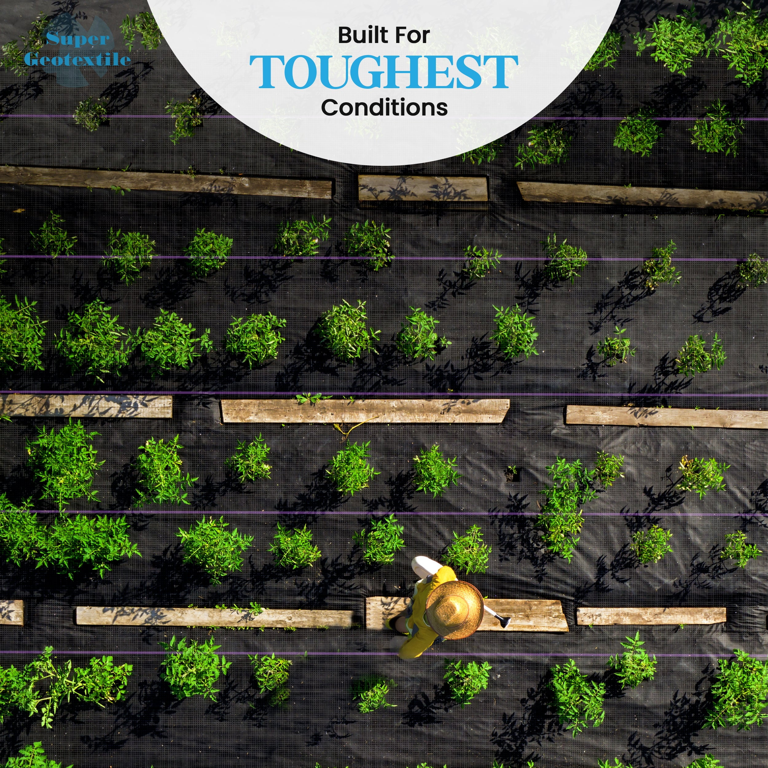 Super Geotextile Pro Grade 5oz Weed Barrier - Heavy Duty Landscape Fabric - Weed Block - 25 Year Fabric 3' x 100'