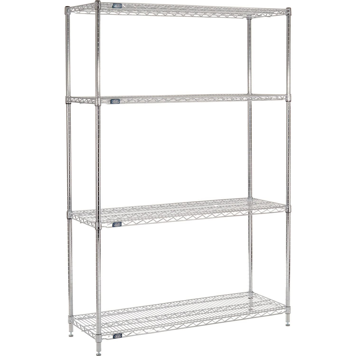 Nexel 4 Shelf Chrome ESD Wire Shelving Unit Starter 48""W x 18""D x 54""H