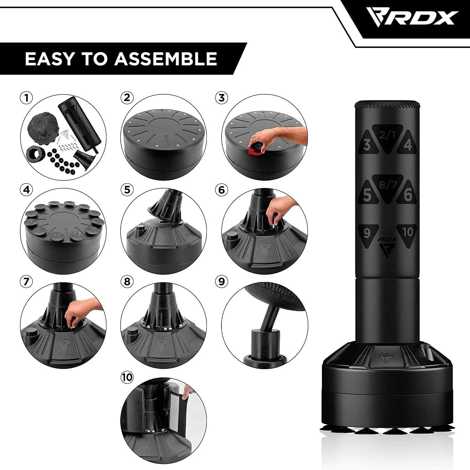 RDX Kids Punching Bag with Gloves, 4FT Heavy Duty Junior RONIN Target Pedestal Bag Set Suction Cup Stand Base