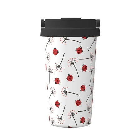 

Hirioo Ladybug With Dandelion for Coffee Travel Mug Insulated Coffee Mug with Lid