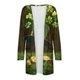 thumbnail image 5 of lcziwo Womens St. Patrick's Day Cardigan Breathable Lightweight Thin Long Sleeve Open Front Shawl Collar Draped Beach Cover Ups with Pockets Weekly Deals,Multicolor,XL, 5 of 5