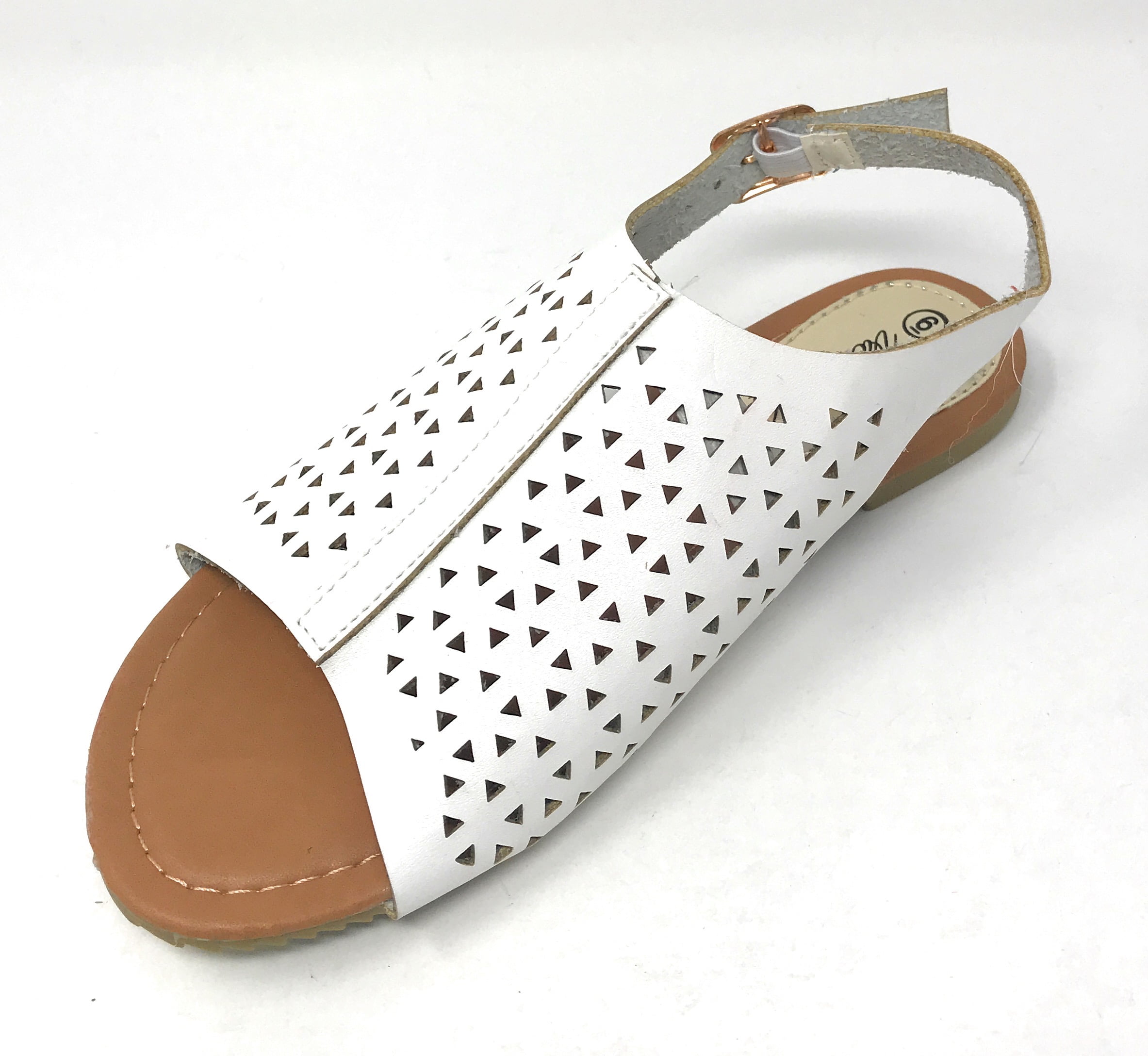 Victoria K Women's Triangle Pattern Laser Cutout Sandals