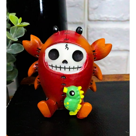 Furrybones Red Fire Lobster Scuttle Sea Horse Skeleton Furry Bones Figurine