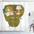 thumbnail image 1 of Ambesonne Book Shower Curtain, Girl and Cat Sleep on Book, 69"Wx75"L, Multicolor, 1 of 3