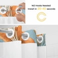 thumbnail image 5 of No Hook Shower Curtain Set with Snap in Liner, Summer Colorful Flower on Blue Waterproof Bathroom Curtain with See Through Top Window, Watercolor Lily Floral Double Shower Curtains for Bathtub, 5 of 9