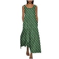 thumbnail image 2 of Antinious Womens Dresses for Party,Ladies Summer Pullover Printing Sleeveless Round Neck Dress,Green,XXL, 2 of 5
