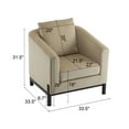 thumbnail image 3 of GDF Studio Elegant Barrel Chair with Cylindrical Wood Legs & Comfortable Loose Back Cushions, Camel, 3 of 8
