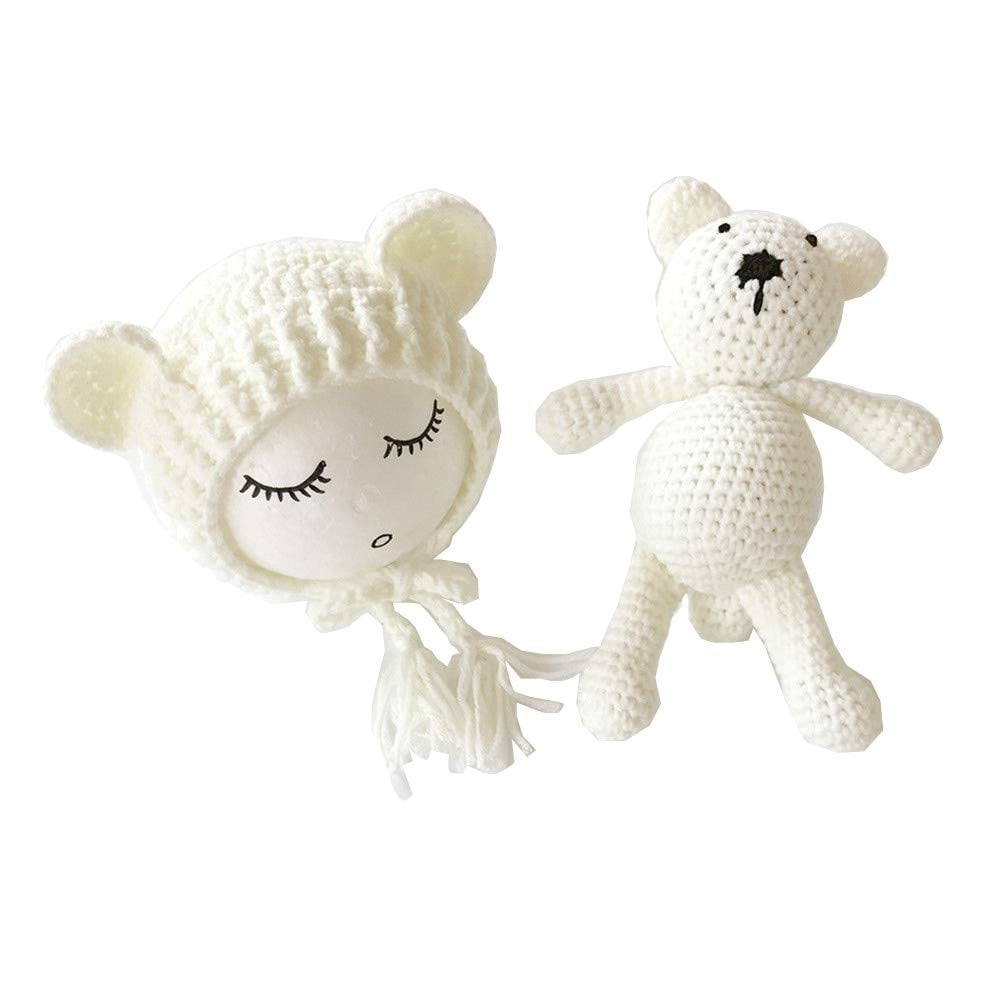Nouveau-nés Filles Garçons Bonnet Ours en Tricot Crochet Casquette Costume Accessoires de Photographie Jouets