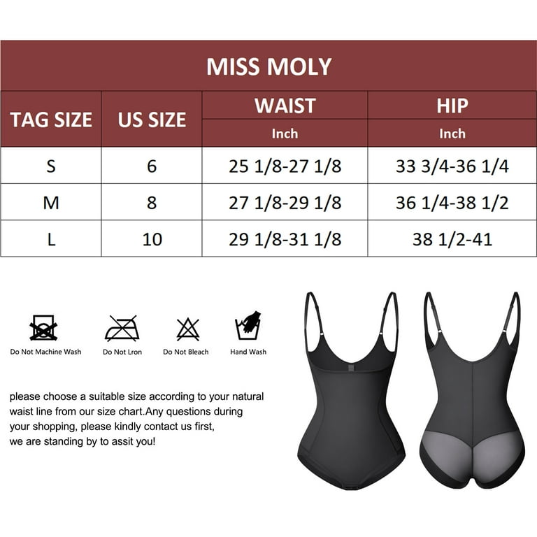 MISS MOLY Tummy Control Shapewear for Women Butt Lifter Bodysuit Seamless  Open Bust Body Shaper 