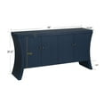 thumbnail image 4 of Refined Industrial 4-Door Credenza with Wooden Arc Legs & Bronze Clasps, Advanced Storage Design, Solid Craftsmanship (Blue), 4 of 5