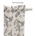 thumbnail image 5 of Vintage Floral Birds Linen Curtain Valance for Bedroom/Bathroom/Kitchen/Office/Living/Dining Room Window,Botanical Flower Blossom Beige Pocket Topper Drapes Decorative Cafe Drapery Panel 42"x18", 5 of 6