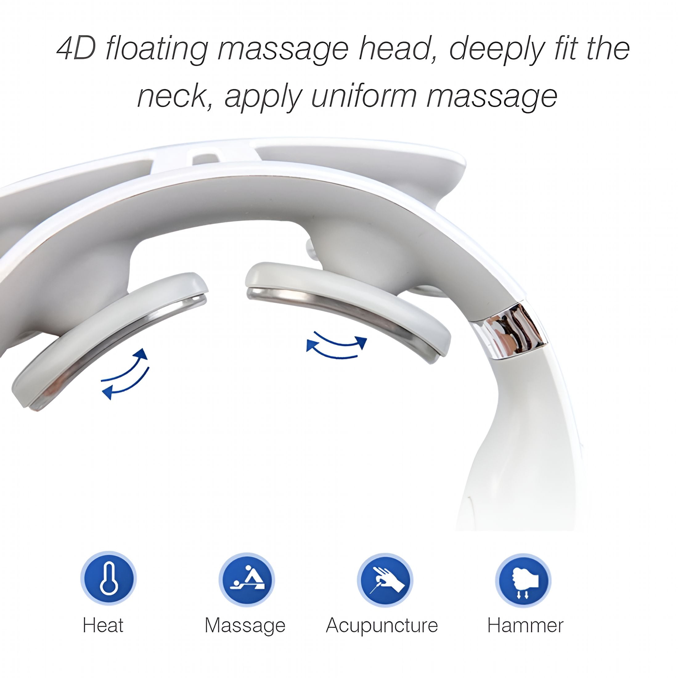 XIRQI Neck Massager-Multifunctional 4-Head Heated Neck Massager Usb Rechargeable Neck Massager with Heat
