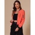thumbnail image 2 of DARING DIVA Windbreaker Outerwear Casual Zip Up Bomber Jacket XL Orange, 2 of 6
