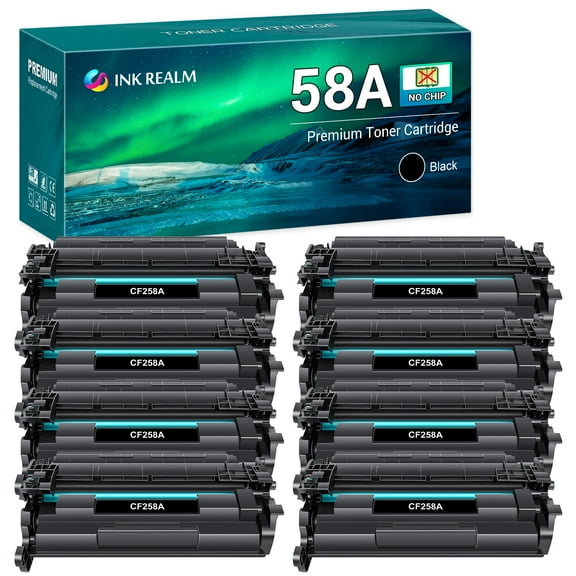 (No Chip) Compatible Toner Replacement for HP 58A CF258A High Yield (Black, 8-Pack)