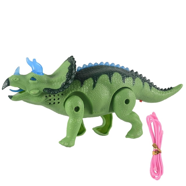 Cuerda musical eléctrica emisora de luz de juguete con forma de dinosaurio que camina