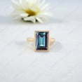 thumbnail image 2 of JEWELRYTREASURE 12x10 mm / 1 Ct Emerald Cut Alexandrite Ring 14k Rose Gold Plated Engagement Ring Solitaire Jewelry for Women Christmas Day Gift for Her, 2 of 7