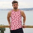 thumbnail image 6 of Cauagu Strawberry and Ladybugs Print Men's Sleeveless Muscle Shirts,Tank Tops Quick Dry Workout Tank Top Gym Muscle Tee Fitness Bodybuilding T Shirt for Men-4X-Large, 6 of 7