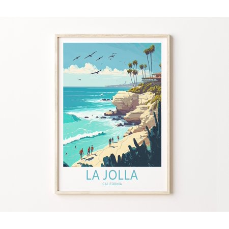 POSTER La Jolla California Travel Print, La Jolla Coast Poster Print, La Jolla San Diego Wall Art, California Coast Wall Decor-UNFRAMED