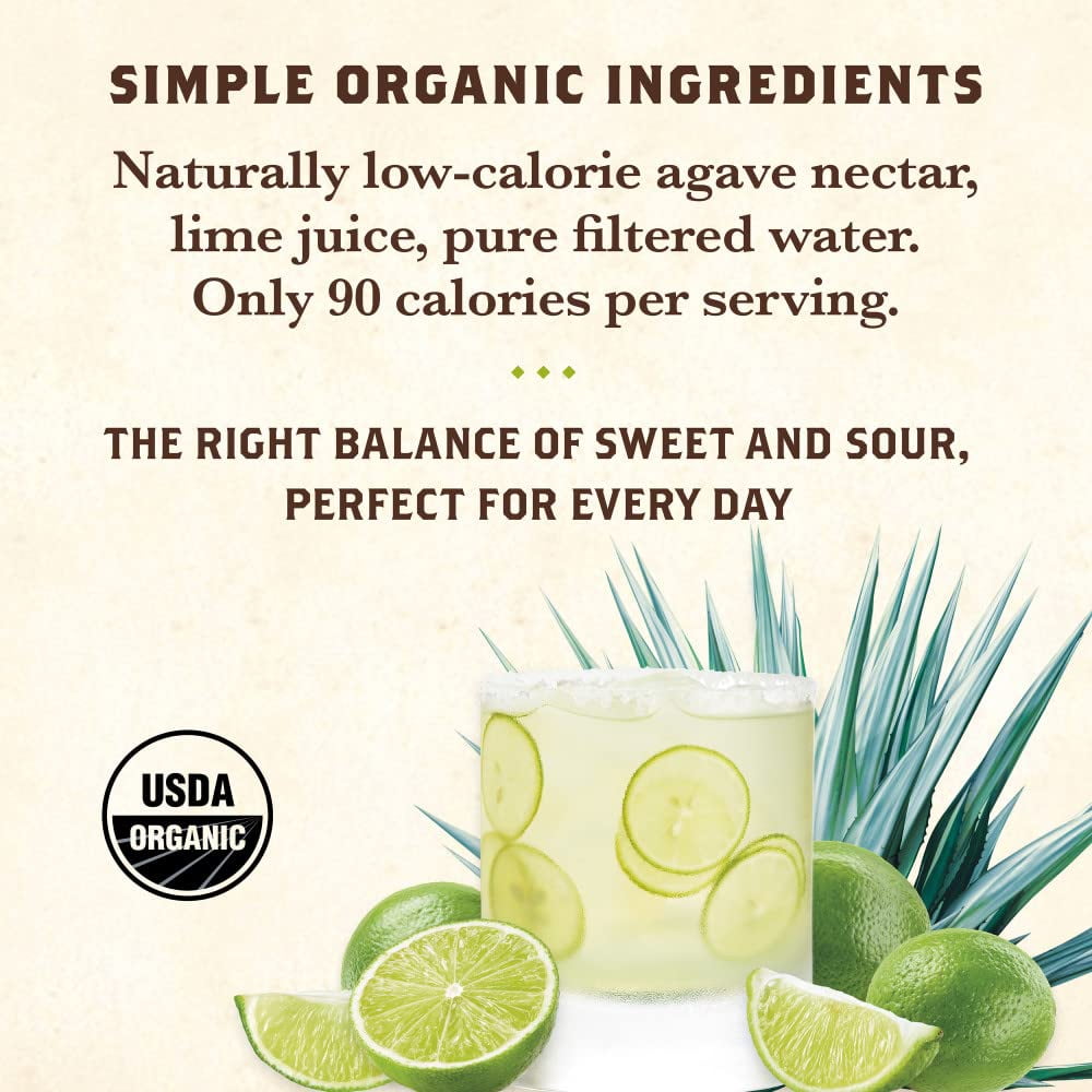 (3 pack) Tres Agaves Organic Non-Alcoholic Lime Margarita Mix, 1 L Bottle