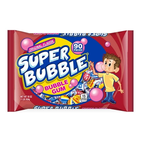 Super Bubble Bubble Gum, Fruit, 16 Ounce Bag
