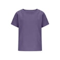 thumbnail image 5 of Craaazy Women's Oversized Short Sleeve Tunic Tops, Lightweight Cotton Linen Casual Shirt, Breathable Crew Neck Blouse for Everyday Outfits Gifts, 5 of 5