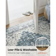 thumbnail image 5 of 5ft Round Area Rug, Low-Profile Washable 5x5 Rugs with Non-Slip Backing & Durable Edge Binding, Vintage Rug for Kitchen, Bedroom & Hallway, Blue, 5 of 5