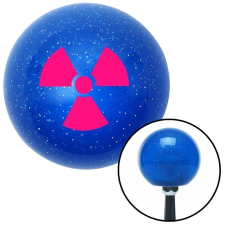 American Shifter 25433 Pink Nuclear Hazard Symbol Blue Metal Flake Shift Knob with M16 x 1.5 Insert Auto