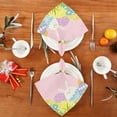 thumbnail image 2 of Iauyy Satin Napkins Set of 1- Pink-easter Eggs DIY Printing Decoration Cloth Napkin- Easy Care for Home/Party, 2 of 8