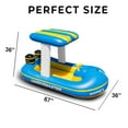 thumbnail image 4 of Zone Tech Harbor Master Inflatable Patrol Boat Pool Float Ride On with Fun Constant Flow Water Squirter for Kids Cool Retro Style for Beach Ocean Pool Lake Extra Thick Large Floatie, 4 of 8
