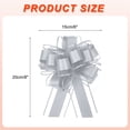 thumbnail image 2 of 5pcs 6 Inch Large Big Pull Bow Organza Gift Wrapping Bows Ribbon for Wedding Car Christmas Bow, Gray, 2 of 6