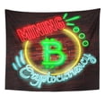 thumbnail image 1 of JSDART Vintage Neon Sign Mining Cryptocurrency Green Bitcoin Symbol Black Money Technology Light Effect Wall Art Hanging Tapestry Home Decor for Living Room Bedroom Dorm 51x60 inch, 1 of 1