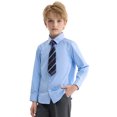 thumbnail image 2 of LOLANTA Boys Dress Shirts Button Down Shirt Long Sleeve Boys Kids Shirts and Tie Sets Solid Color Uniforms, 2 of 6