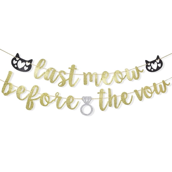 Last Meow Before the Vow Banner, Cat Lover Banner, Cat Themed Bachelorette Banner, Cat Hen Party Banner, Bridal Shower, Bachelorette,Engagement Party Decor