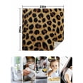 thumbnail image 5 of Cloth Napkins 1 Piece - 20x20 Inches, Leopard Print Washable Reusable Table Napkins, Brown Yellow Retro Animal Fur Pattern Soft & Absortbent Dining Napkin for Party Wedding Hotel Restaurant, 5 of 8