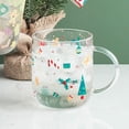 thumbnail image 2 of Vaso de cristal navideño de 450 ml, taza navideña para la mañana, vajilla, vasos de agua portátiles para almacenamiento Estilo A, 2 of 9