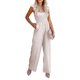 thumbnail image 1 of VISgogo Mono de pierna ancha de verano para mujer, mono de manga voladora de color sólido con cuello cuadrado fruncido VISgogo moda, 1 of 5