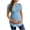 Blue, variant on Women's Maternity Tops Casual Loose Round Neck Short Sleeve Blouse with Waist Ruffle Design Comfortable Pregnancy Shirt