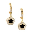 thumbnail image 1 of Aretes de gancho ZVEZDA con circonias y chapa de oro de 18k y Onix, 1 of 3