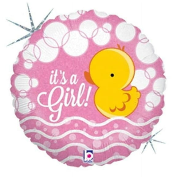Betallic 64606 18 in. Bubble Ducky Girl Holo Foil Balloon