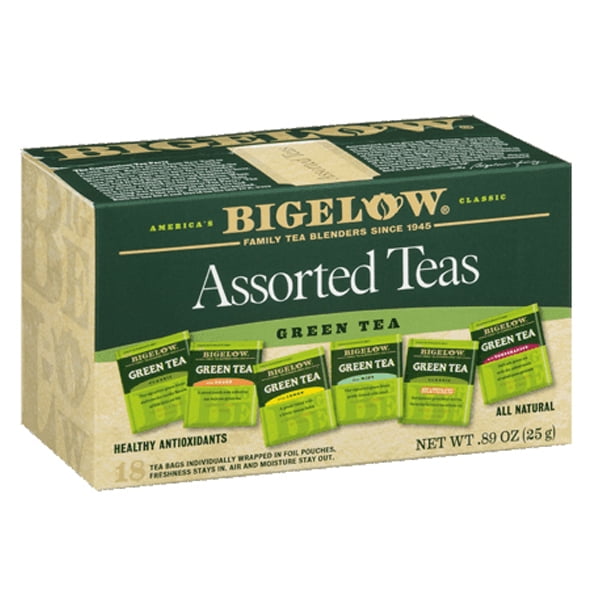 Bigelow Six Flavor Assorted Green Teas 18 Count Per Box 1 Box