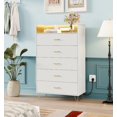 thumbnail image 1 of Commode à 5 Tiroirs pour Chambre avec Lumières RVB et Station de Recharge et Métal, Commode à DEL Synchronisée avec la Musique Contrôlée par Application, Grande Capacité, Commode en Bois pour Chambre, Garde-Robe, Organisation du Salon, 1 of 7