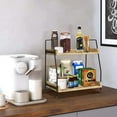 thumbnail image 2 of Coffee Bar Accessories and Organizer Countertop, 2-Tier Kitchen Racks and Shelves, Brown, 2 of 7