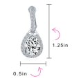 thumbnail image 4 of Bling Jewelry Womens 7CT Teardrop Halo Statement CZ Screw Clip On Earrings Silver, 4 of 6