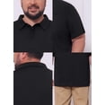 thumbnail image 7 of DARING DIVA Men's Big Tall Casual Short Sleeve Work Textured Knitted Polo Shirt XL Black, 7 of 7