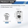 thumbnail image 2 of Uxcell 10Pcs 1/16" Wire Rope Cable Clip Clamp for 1-2mm Cable, Double Hole Cylinder Wire Rope Clamps with Cross Head Screws Stopper for Chandelier Ceiling Lighting String Light, 2 of 7
