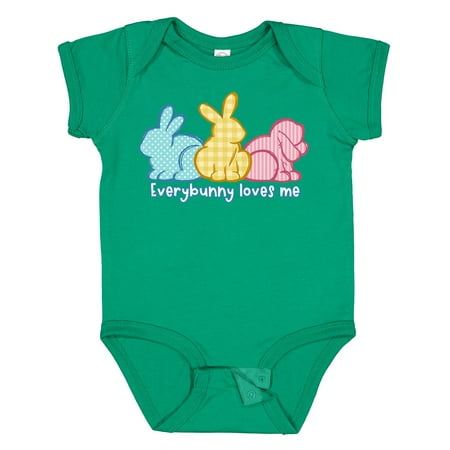 

Inktastic Everybunny Loves Me Cute Pastel Easter Bunnies Gift Baby Boy or Baby Girl Bodysuit