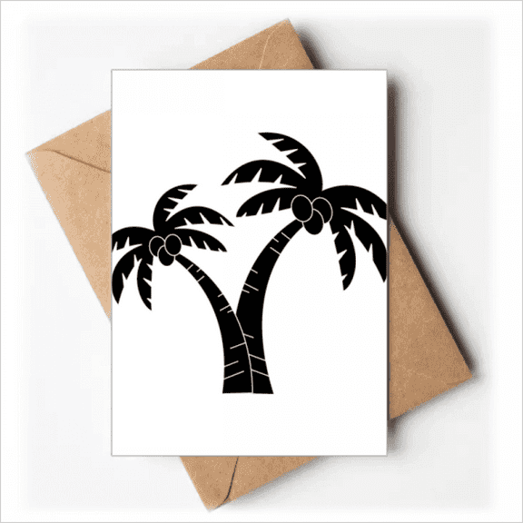 Coconut Tree Beach Outline Greeting Cards You are Invited Invitations