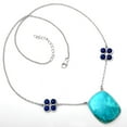 thumbnail image 3 of Natural Shattuckite - USA and Lapis 925 Sterling Silver Necklace Jewelry SDN1259, 3 of 6