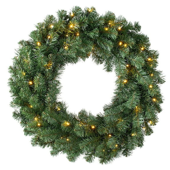 Christmas Lighted Wreath, 15.7" Battery Operated Artificial Christmas Wreaths for Front Door with Lights, Christmas Decoration for Door Windows Wall